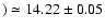 $)\simeq
14.22\pm0.05$