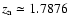 $z_{\rm a} \simeq 1.7876$