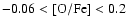 $\rm -0.06< [O/Fe]<0.2$
