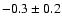 $-0.3\pm0.2$
