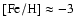 $\rm [Fe/H]\approx -3$