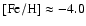 $\rm [Fe/H]\approx-4.0$