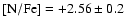 $\rm [N/Fe] = +2.56 \pm 0.2$