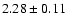 $2.28\pm0.11$