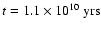 $t =
1.1\times10^{10}\ {\rm yrs}$