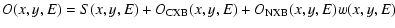 $\displaystyle O(x,y,E) = S(x,y,E) + O_{\rm CXB}(x,y,E) + O_{\rm NXB}(x,y,E) w(x,y,E)$