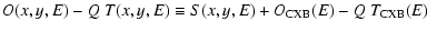 $\displaystyle O(x,y,E) - Q~T(x,y,E) \equiv S(x,y,E)
+ O_{\rm CXB}(E) - Q~T_{\rm CXB}(E)$