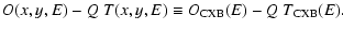 $\displaystyle O(x,y,E) - Q~T(x,y,E) \equiv O_{\rm CXB}(E) - Q~T_{\rm CXB}(E).$