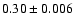 $0.30\pm0.006$