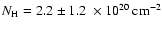 $N_{\rm H}= 2.2\pm1.2~\times 10^{20}~{\rm cm^{-2}}$