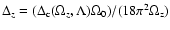 $\Delta_{z}=(\Delta_{\rm c}(\Omega_{z},\Lambda)\rm\Omega_{0})/(18\pi^{2}
\Omega_{z})$
