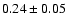 $0.24 \pm 0.05$