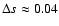 $\Delta s \approx 0.04$