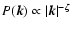 $P(\vec{k})\propto \vert\vec{k}\vert^{-\zeta}$
