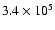 $3.4 \times 10^5$