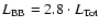 $L_{\rm BB} = 2.8\cdot L_{\rm Tot}$