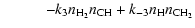 $\displaystyle \qquad\;\;\; -k_3n_{\rm H_2}n_{\rm CH}+k_{-3}n_{\rm H}n_{\rm CH_2}$