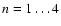 $n=1\dots4$
