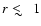 $r~{\hskip 1pt}{\raise 1pt \hbox{$<$ }}{\hskip-
7.5pt}{\lower 3pt \hbox{$\sim$ }}{\hskip 2pt}\ 1$