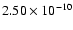$2.50\times10^{-10}$