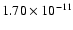 $1.70\times10^{-11}$