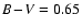 $B\!-\!V=0.65$