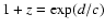 $1+z=\exp(d/c)$