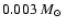 $0.003~\mbox{$M_{\odot}$ }$