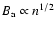 $B_{\rm a} \propto n^{1/2}$