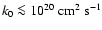 $k_0 \la10^{20} \rm ~cm^2~s^{-1}$