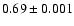 $0.69\pm0.001$