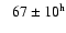 $\phantom{>}67\pm10^{\rm h}$