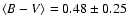 $\langle B-V \rangle = 0.48\pm0.25$
