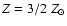 $Z=3/2~Z_{\odot}$