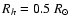 $R_h = 0.5~R_{\odot}$