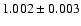 $1.002\pm0.003$