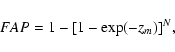 \begin{displaymath}FAP = 1 - [1 - \exp(-z_{m})]^{N},
\end{displaymath}