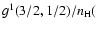 $g^1(3/2,1/2)/n_{\rm H}($
