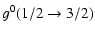 $\displaystyle g^{0}(1/2\rightarrow 3/2)$