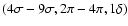$(4\sigma-9\sigma,2\pi-4\pi,1\delta)$