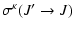 $\displaystyle { \sigma}^{\kappa}(J'\rightarrow J)$