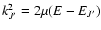 $k^2_{J'}=2\mu(E-E_{J'})$