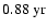 $0.88\rm ~yr$