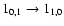 $1_{0,1}\rightarrow 1_{1,0}$
