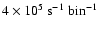 $4\times 10^{5}~{\rm s^{-1}~bin^{-1}}$