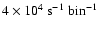 $4\times 10^{4}~{\rm
s^{-1}~bin^{-1}}$