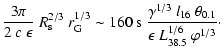 $\displaystyle \frac{3\pi}{2~c~\epsilon}~R_{\rm s}^{2/3}~r_{\rm G}^{1/3} \sim 16...
...\gamma^{1/3}~l_{16}~\theta_{0.1}}
{\epsilon~L_{38.5}^{1/6}~\varphi^{1/3}} \cdot$