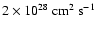 $2\times 10^{28}~{\rm
cm^2~s^{-1}}$