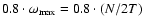 $0.8\cdot\omega_{\rm max} = 0.8\cdot (N/2T)$