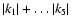 $\vert k_1\vert+\dots \vert k_5\vert$